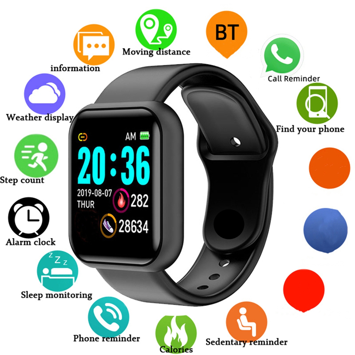 Health Wellness Bracelet - Relojes inteligentes para hombre, pantalla a