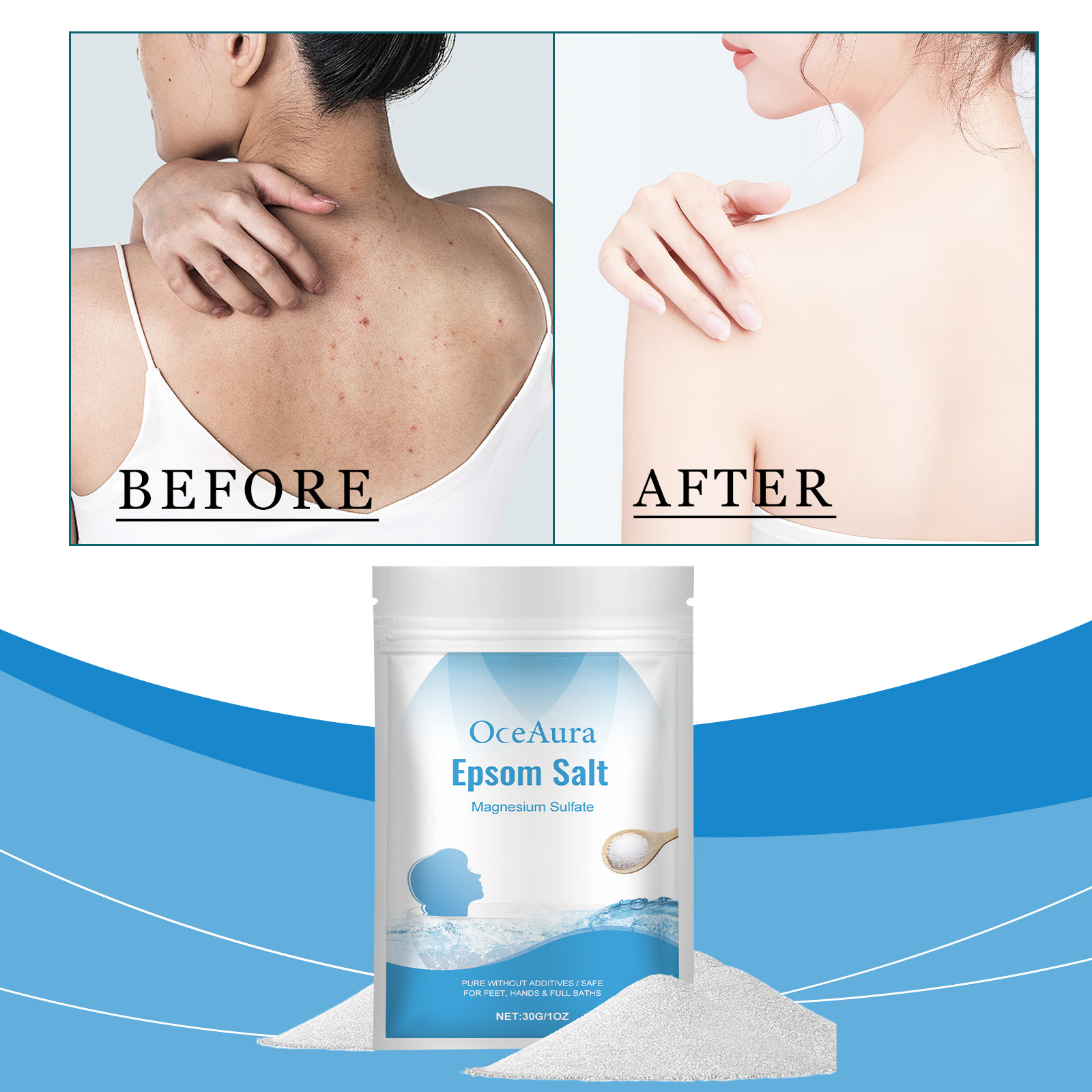 Bath Salts Magnesium - Epsom sal sulfato de magnesio hidratante