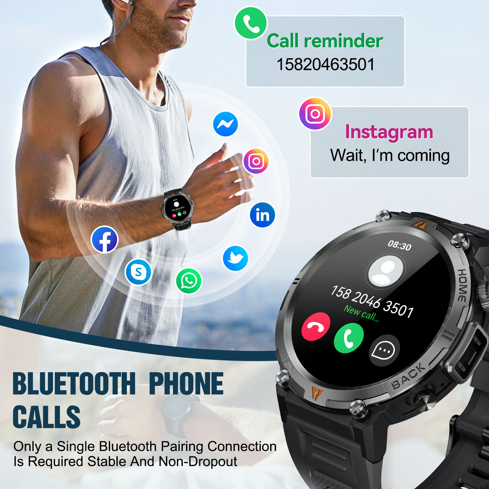 EIGIIS KE3 Bluetooth llamada r - Health Wellness Bracelet reseña y precio